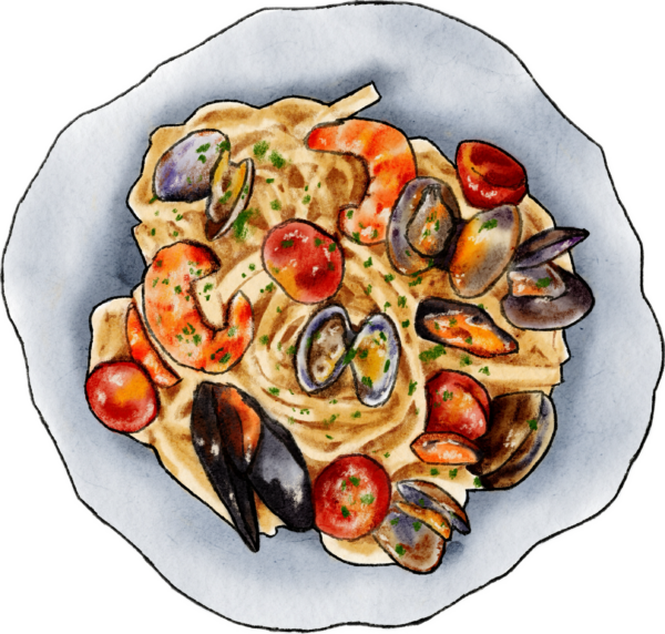 espaguetis con marisco