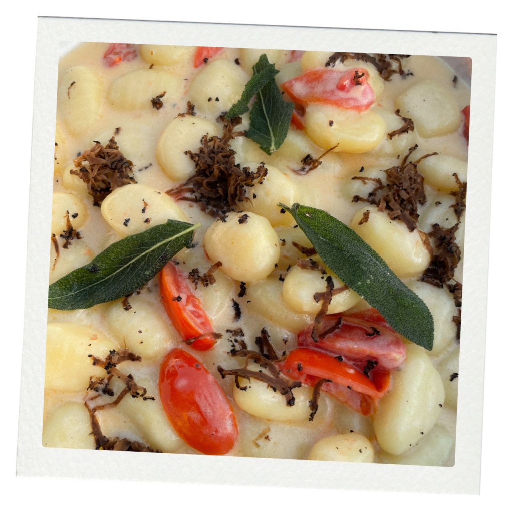 ñoquis sin gluten con salsa de queso