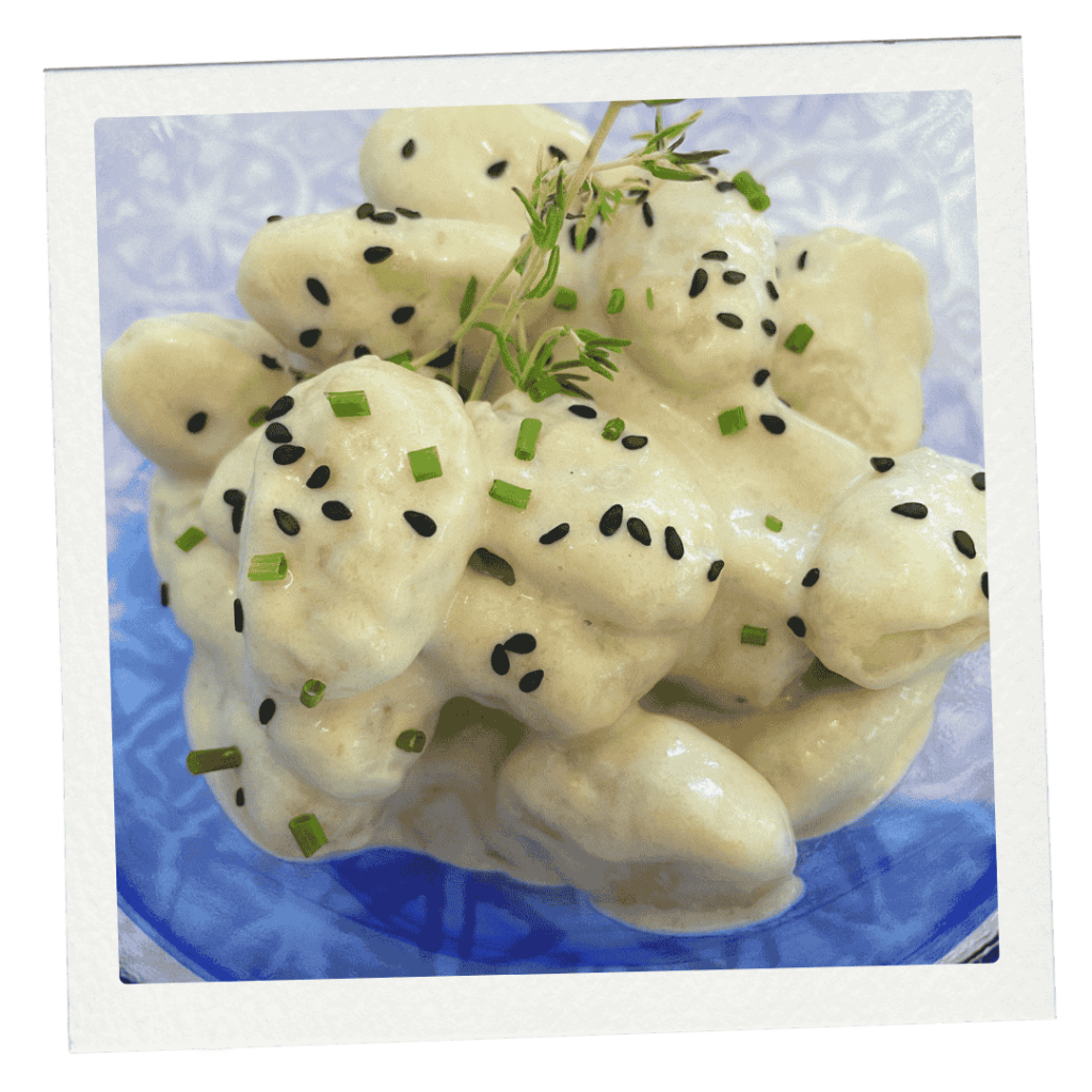 ñoquis salsa de queso