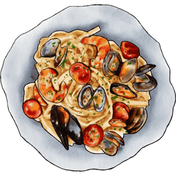 espaguetis con marisco